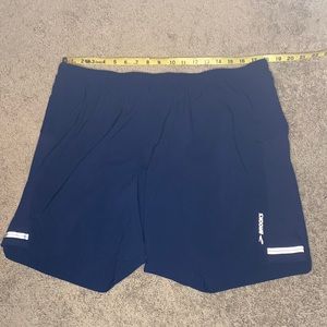 MENS BROOKS RUNNING SHORTS NAVY BLUE XL